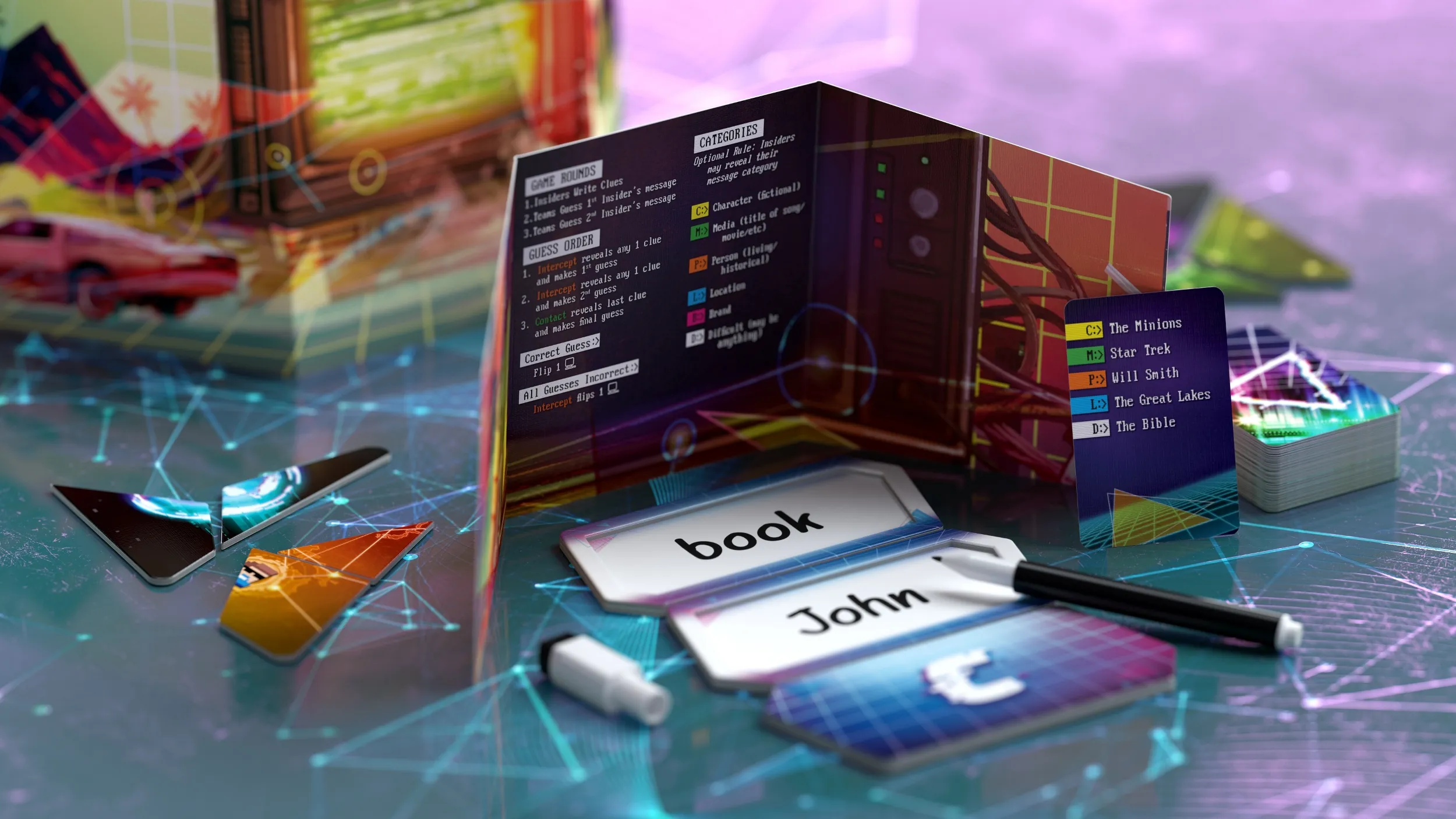 Triangulation Board Game Clues Behind Screen