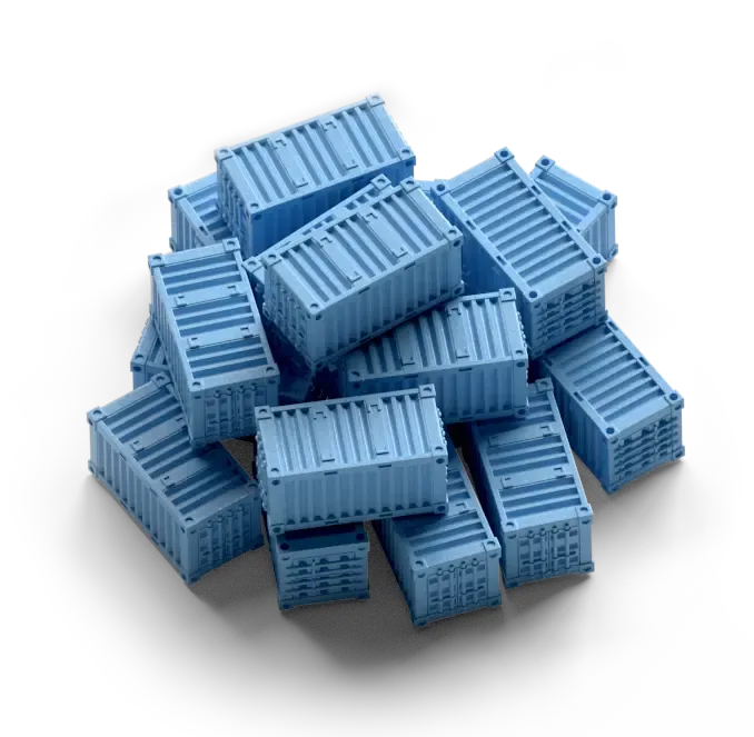 Container Board Game Blue Containers Closeup