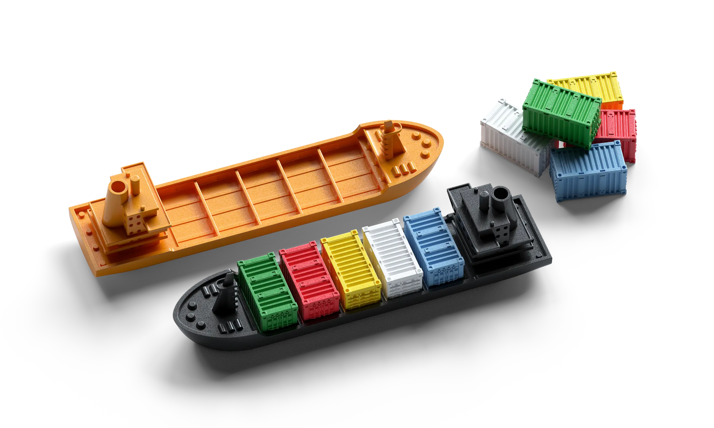 Container Board Game Ship and Container Closeup