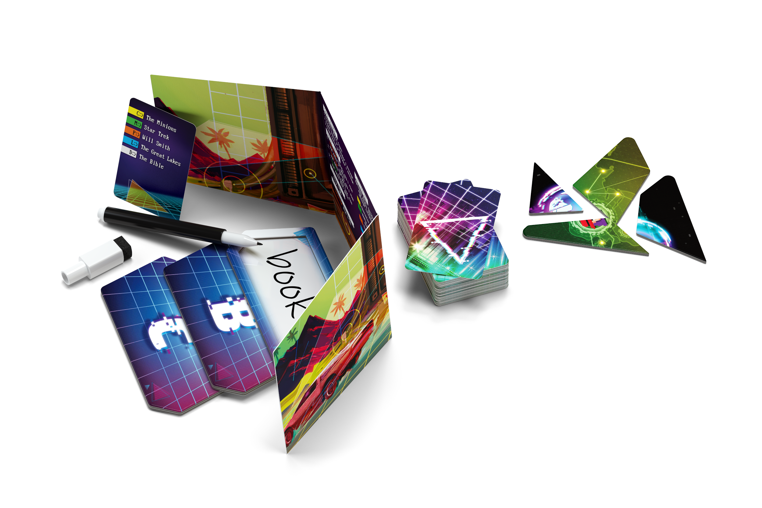 Triangulation Board Game Writing Clues Behind Player Screen